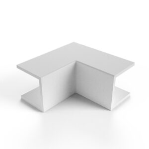 Mutlusan belső sarok 25x25 mm Eco és Canalex kábelcsatornákhoz, fehér színben, stabil sarokkialakításhoz kábelrendszerekben.