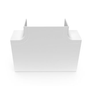 Mutlusan elágazó elem / T-idom 100x50 mm Meks kábelcsatornákhoz, fehér, a kábelcsatornához elágaztatásához.