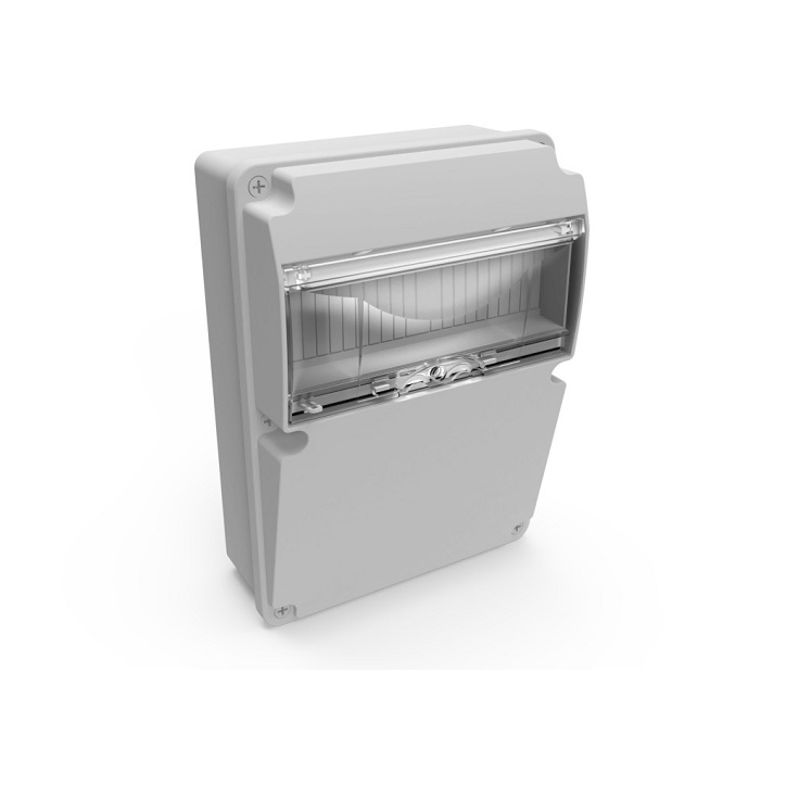 Mutlusan falon kívüli ipari csatlakozódoboz ABS anyagból, IP65 védelemmel, 225×311×132 mm méretben, kültéri elektromos szerelésekhez.