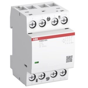 ABB ESB63-31N-06 moduláris kontaktor 63A névleges árammal és 230V AC/DC vezérlőfeszültséggel.
