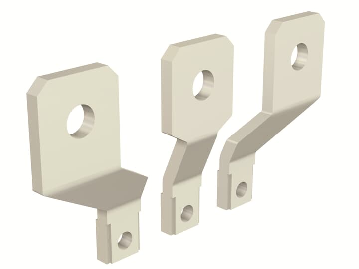 ABB ES XT3 elülső kivezetések készlet – 3 db, bővített csatlakozások Tmax XT3 megszakítókhoz, stabil és megbízható elektromos kapcsolat.