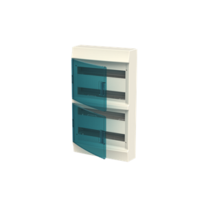 ABB Mistral 41W lakáselosztó 72 modulos, falon kívüli, IP41, átlátszó ajtóval, 382x656x120 mm.