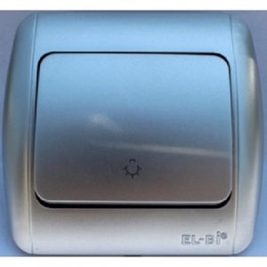 ELBI Zirve Silverline szürke nyomógombos kapcsoló, 10A, 230V, IP20.