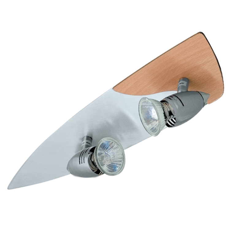 LB Light spotlámpa világos fa króm szatén 2x50W GU10 220V.