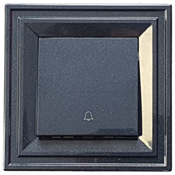 Nyomógomb csengő 10A 250V IP21 Classic sorozat gyöngyfekete gyártó LB Light.