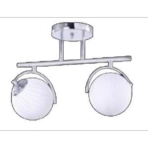 LB Light Csillár E27 2x60W 220V króm fehér üveg.