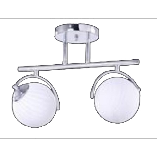 LB Light Csillár E27 2x60W 220V króm fehér üveg.