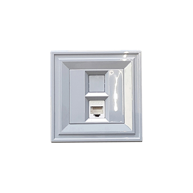 LB Light Classic szürke RJ45 CAT3 telefon csatlakozóaljzat, elegáns dizájn, tartós polikarbonátból, IP21 védelemmel