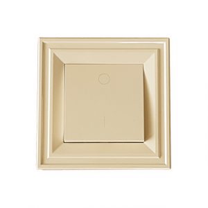 LB Light Classic kétpólusú L+N kapcsoló krém színben, 16A és 250V terhelhetőséggel, rejtett szereléshez, IP20 védelemmel.