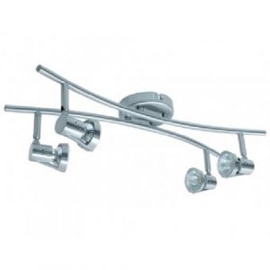 LB Light GU10 spotlámpa króm szatén kivitelben, 4x50W teljesítménnyel, 220–240V hálózathoz. Modern és elegáns megoldás otthoni világításhoz.