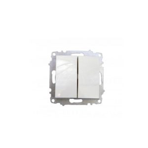 ELBI kettős kapcsoló modul mechanizmus és fedél keret nélkül fehér.