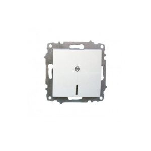 ELBI egyetlen váltókapcsoló jelzőfénnyel modul mechanizmus és fedél keret nélkül fehér.