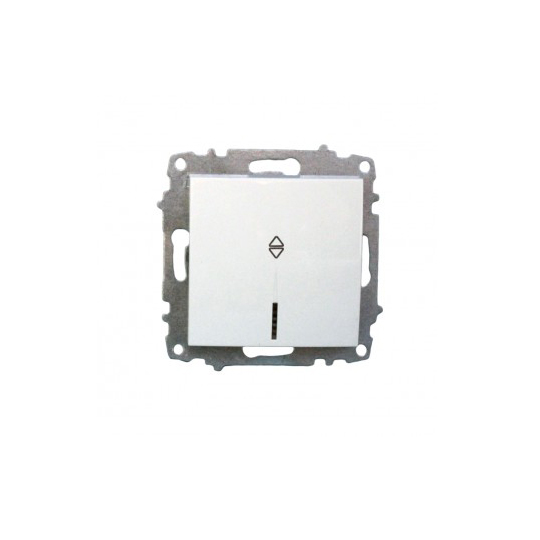 ELBI egyetlen váltókapcsoló jelzőfénnyel modul mechanizmus és fedél keret nélkül fehér.