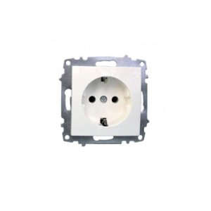 ELBI egyes aljzat / dugalj modul mechanizmus és fedél keret nélkül fehér színben.