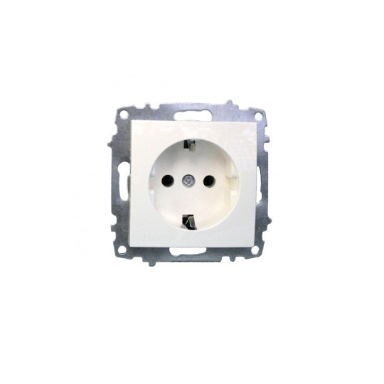 ELBI egyes aljzat / dugalj modul mechanizmus és fedél keret nélkül fehér színben.