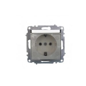 ELBI egyes aljzat / dugalj fedéllel modul mechanizmus és fedél keret nélkül fehér.