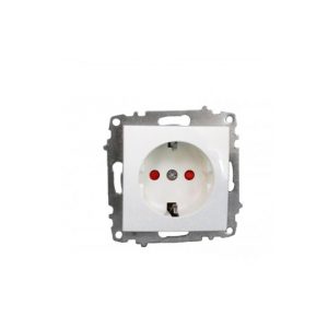 ELBI egyes aljzat / dugalj gyerekvédelemmel modul mechanizmus és fedél keret nélkül fehér.