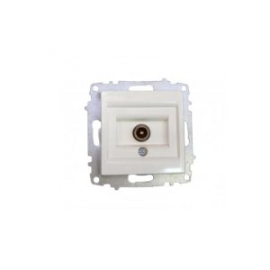 ELBI fehér TV csatlakozóaljzat modul keret nélküli, kompatibilis a fehér és színes ZENA és VEGA sorozat keretekkel