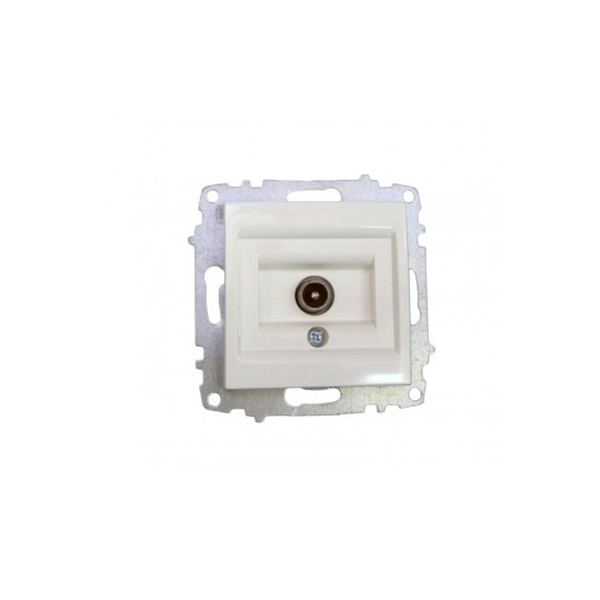 ELBI fehér TV csatlakozóaljzat modul keret nélküli, kompatibilis a fehér és színes ZENA és VEGA sorozat keretekkel