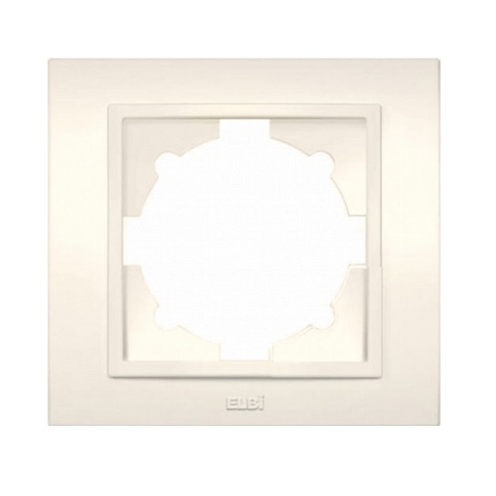 ELBI Zena fehér egyes vízszintes keret aljzatokhoz és kapcsolókhoz, egyszerű klipszes rögzítéssel, modern dizájnnal