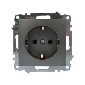 ELBI egyes aljzat / dugalj modul mechanizmus és fedél keret nélkül fekete.