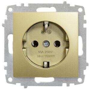 ELBI egyes aljzat / dugalj modul mechanizmus és fedél keret nélkül titán.