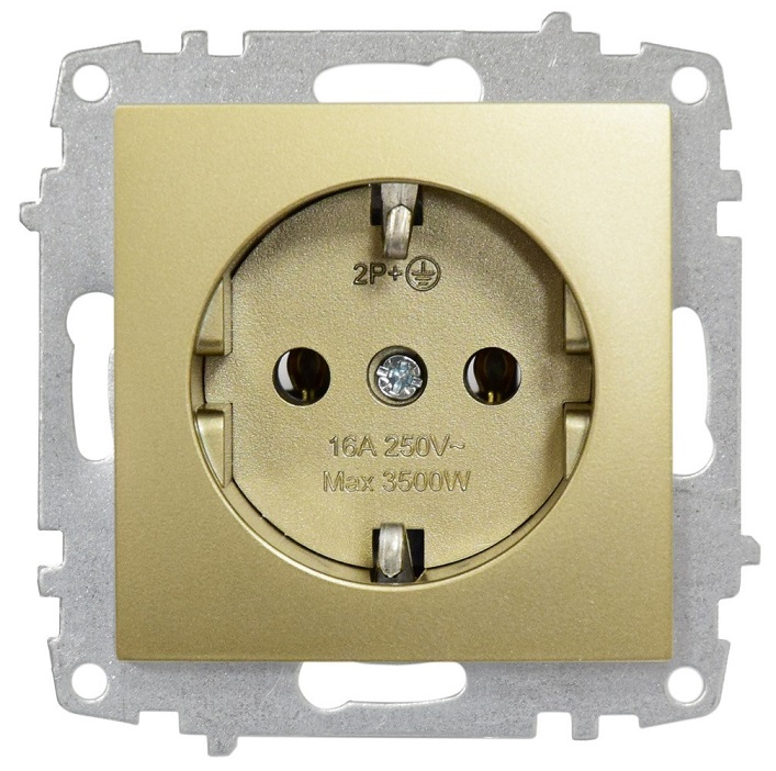 ELBI egyes aljzat / dugalj modul mechanizmus és fedél keret nélkül titán.