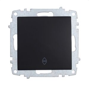 ELBI Zena Platin egyetlen váltókapcsoló modul mechanizmus és fedél keret nélkül fekete.