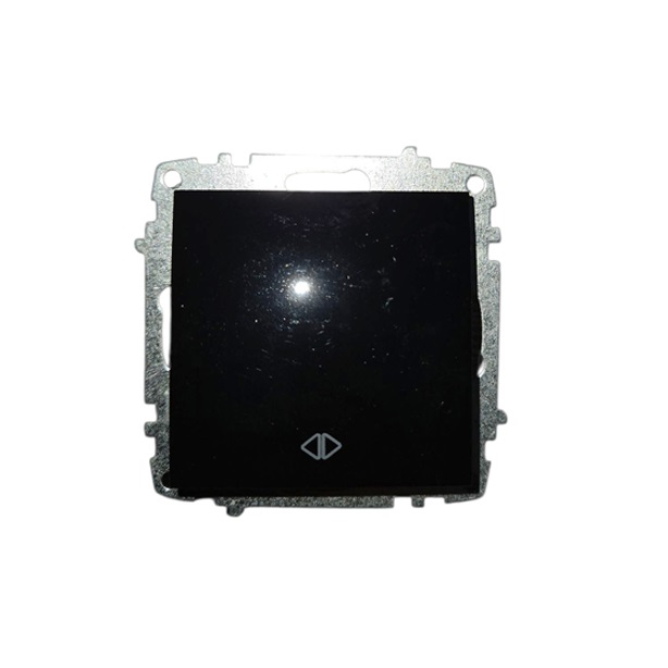 ELBI Zena Platin fekete keresztkapcsoló modul keret nélkül, 250V. Ideális több helyről vezérelt világításhoz, kompatibilis a Zena Platin színes kereteivel.