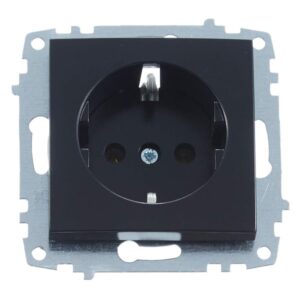 ELBI Zena Platin egyes aljzat / dugalj modul mechanizmus és fedél keret nélkül fekete.