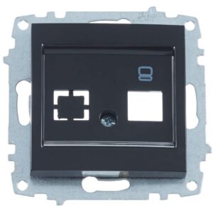 ELBI Zena Platin RJ45 Cat6 számítógép aljzat, keret nélküli modul fekete kivitelben, kompatibilis minden Zena Platin kerettel.