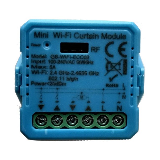 Smart Wi-Fi rolóvezérlő modul, IP20, 200 m hatótáv, kompatibilis Alexa és Google Home