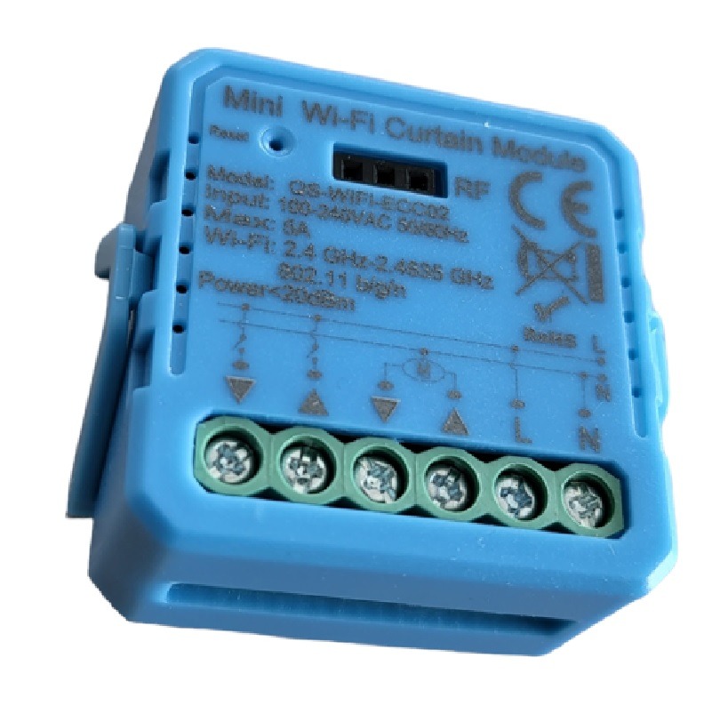 Smart Wi-Fi rolóvezérlő modul, IP20, 200 m hatótáv, kompatibilis Alexa és Google Home, vezérelhető TUYA Smart alkalmazással bárhonnan.