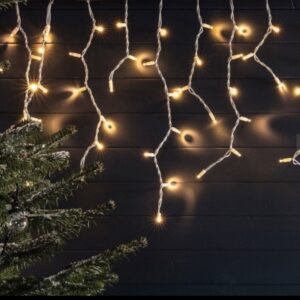 LB Light meleg fehér karácsonyi fényfüzér, 2,4 m hosszú, 192 LED, IP44 védettség, 15W teljesítmény, ideális beltéri és kültéri dekorációhoz.