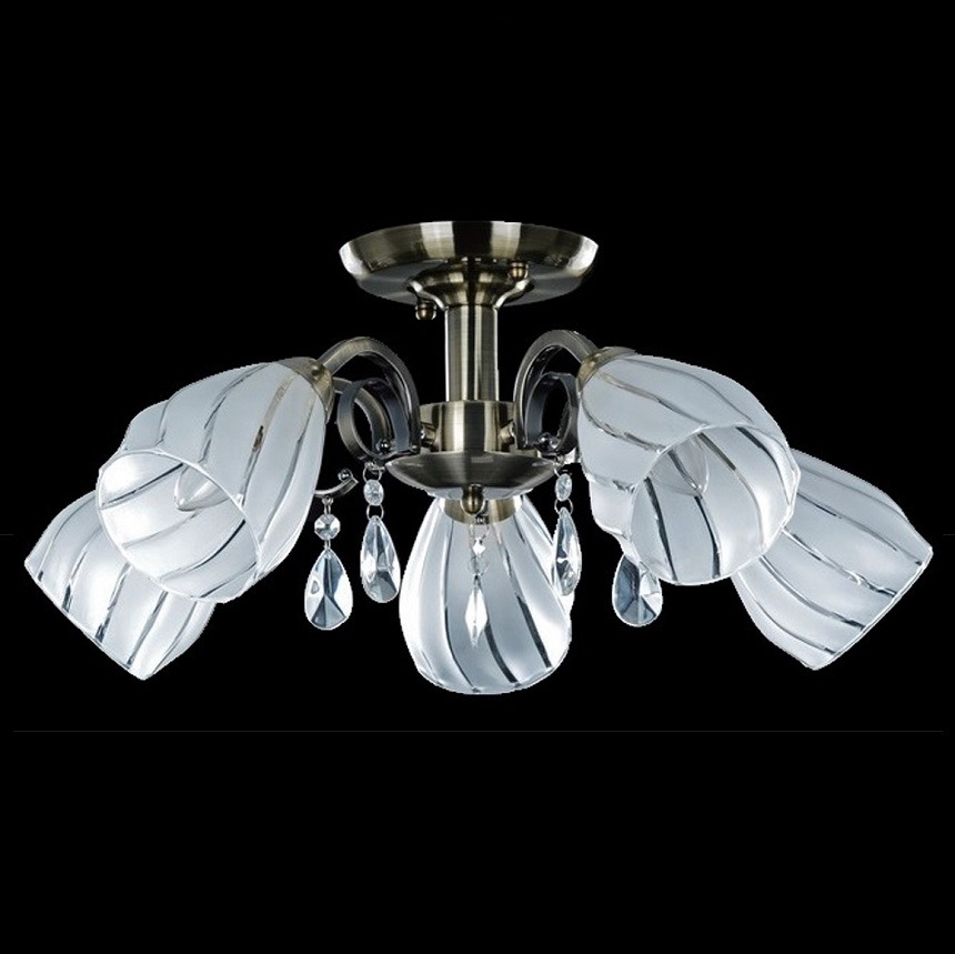 LB Light csillár E14 5x40W 220V antik fehér üveg