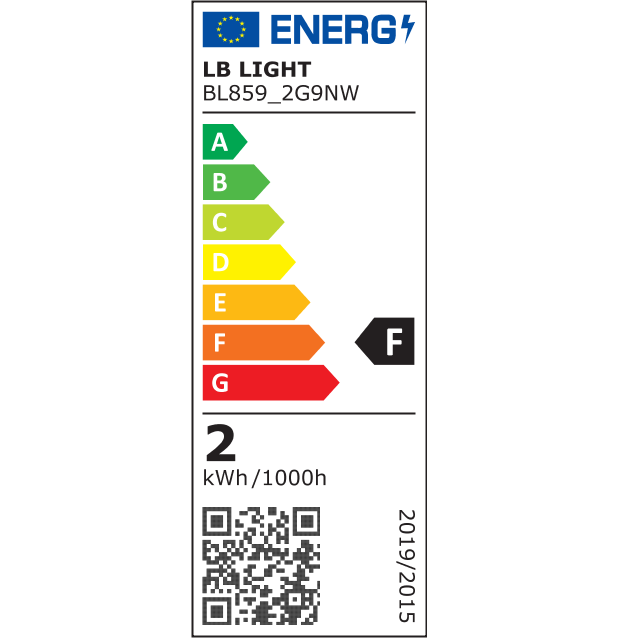 energiaosztály - LED SMD lámpa LB Light G9 üveg COB 2W 210lm 4000K