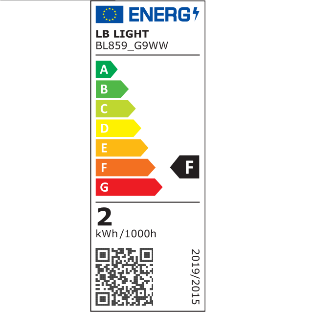 energiaosztály - LED izzó G9 2W 190Lm 2700-3300K