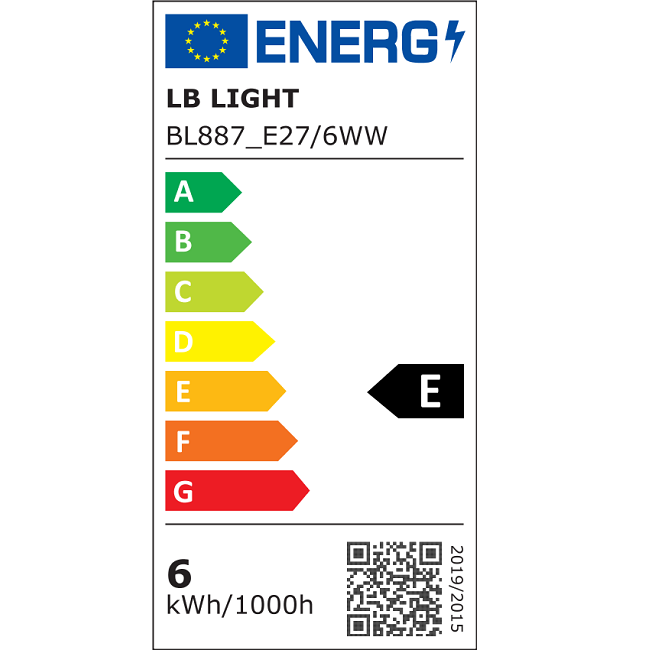 Energiaosztály Bec LED lámpa E27 6W A55 3000K 700lm