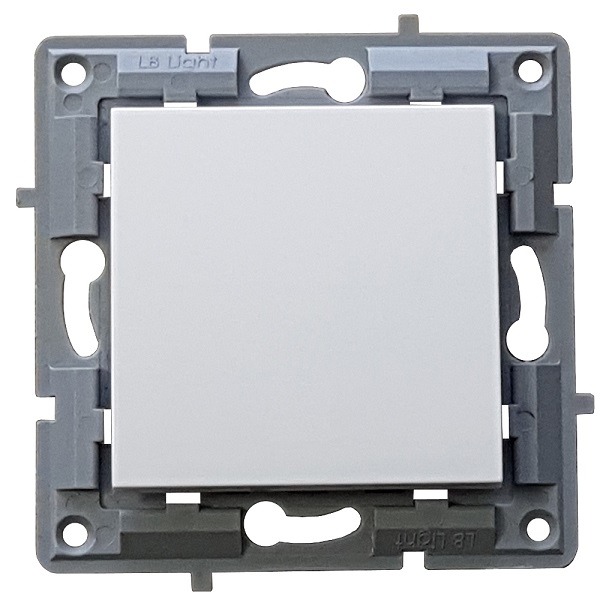 LB Light egyetlen kapcsoló modul mechanizmus és fedél keret nélkül fehér.