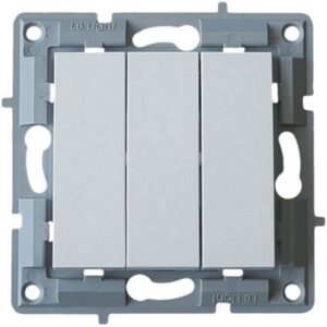 LB Light hármas kapcsoló modul mechanizmus és fedél keret nélkül fehér.