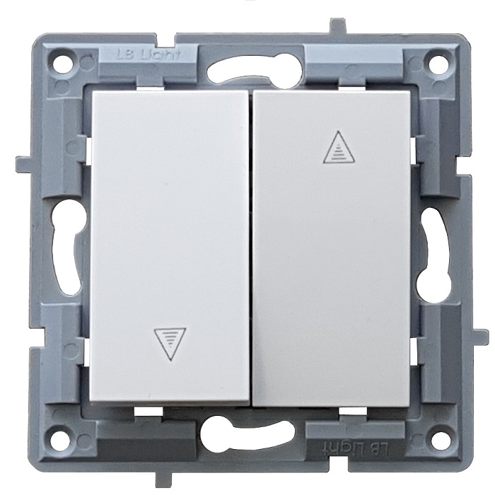 LB Light redőnykapcsoló modul mechanizmus és fedél keret nélkül fehér.