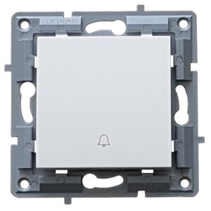 LB Light nyomógomb csengő modul mechanizmus és fedél keret nélkül fehér.