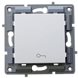 LB Light fehér kapunyitó nyomógomb modul keret nélkül, kompatibilis Classic és Softline keretekkel, 220V, tartós polikarbonát kivitel.