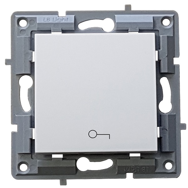 LB Light fehér kapunyitó nyomógomb modul keret nélkül, kompatibilis Classic és Softline keretekkel, 220V, tartós polikarbonát kivitel.