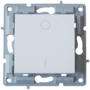 LB Light kétpólusú L+N kapcsoló modul fehér színben, 16A, 230V. Keret nélküli kivitel, rejtett szereléshez, Classic és Softline keretekhez.