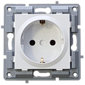 LB Light egyes aljzat / dugalj modul mechanizmus és fedél keret nélkül fehér színben.