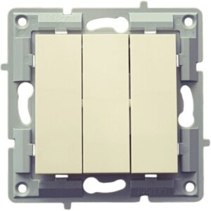LB Light hármas kapcsoló modul mechanizmus és fedél keret nélkül krém.