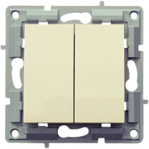 LB Light kettős váltókapcsoló modul mechanizmus és fedél keret nélkül krém.