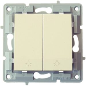 LB Light kettős nyomó lámpajel modul mechanizmus és fedél keret nélkül krém.