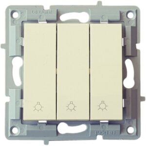 LB Light hármas nyomó lámpajel modul mechanizmus és fedél keret nélkül krém.